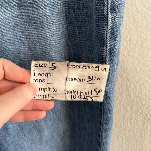 Rewash Wide Leg Low Rise Baggy Denim Jeans Medium Wash Size 5 Distressed - Picture 10 of 10